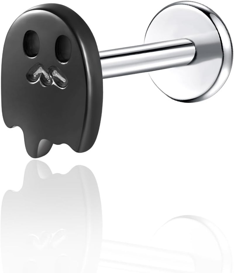 TOMIDES 1Pcs G23 Titanium Flat Back Earrings Studs 16g F136 Implant Grade Titanium Labrets Press Fit Threadless Push In Dainty Cartilage Helix Conch Lobe Lip Tragus Piercing Jewelry - Image 1